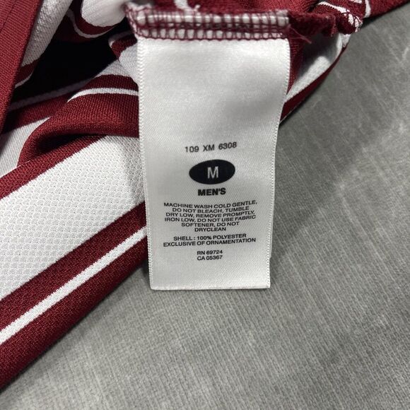 Alabama Crimson Tide Columbia Mens Medium Red Stripe Logo Polo Shirt - Picture 6 of 9